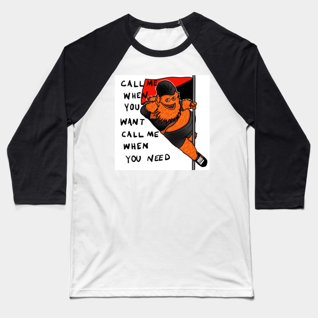 Gritty Call Me Antifa Pole Baseball T-Shirt by JamieWetzel